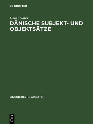 cover image of Dänische Subjekt- und Objektsätze